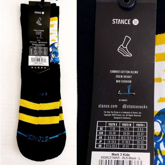 Stance kids casual socks Marvel Batman size Lg (New) - Picture 3 of 4